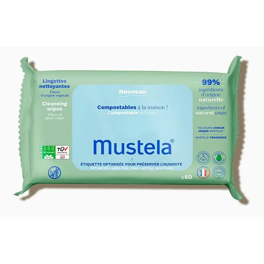 Mustela Salviette detergenti con Avocado Bio, 60 unità