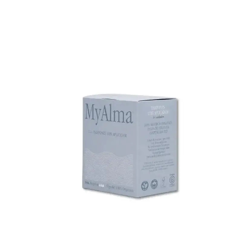 Myalma, assorbenti in cotone biologico al 100% con mini applicatore, 14 unità