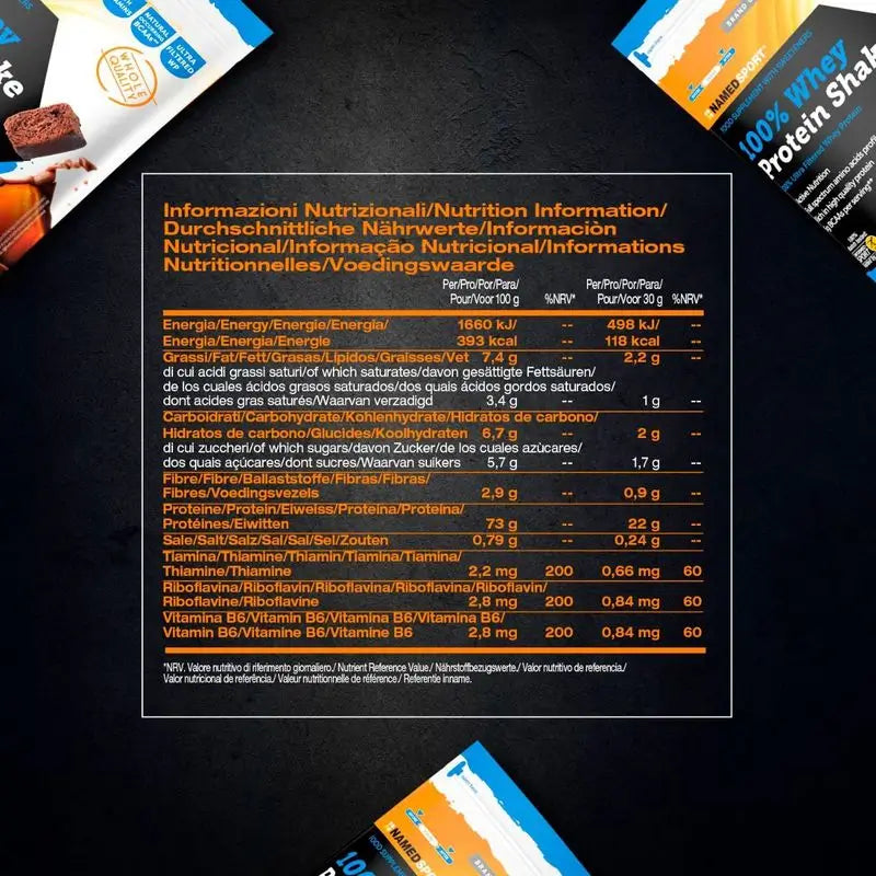 Named Sport 100% Proteine Whey Shake Choco Brownie , 1 busta da 900 g