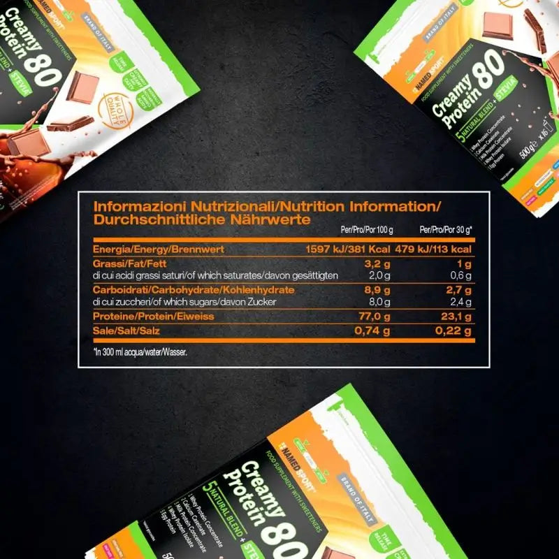 Named Sport Proteine Cremose al Cioccolato Squisito , 1 busta da 500 g