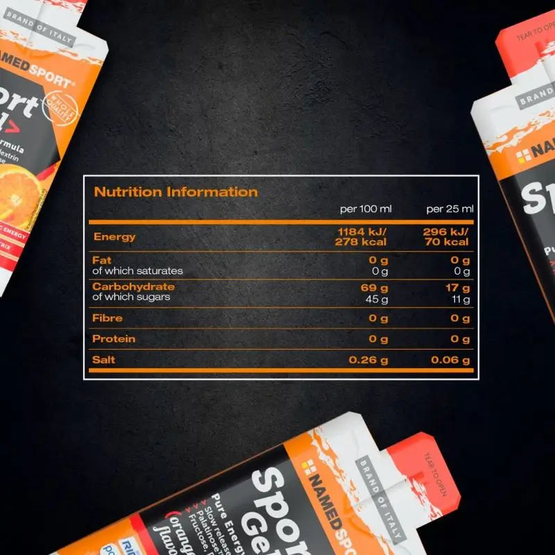 Named Sport Energy Sport Gel Arancione , 32 gel x 25 ml