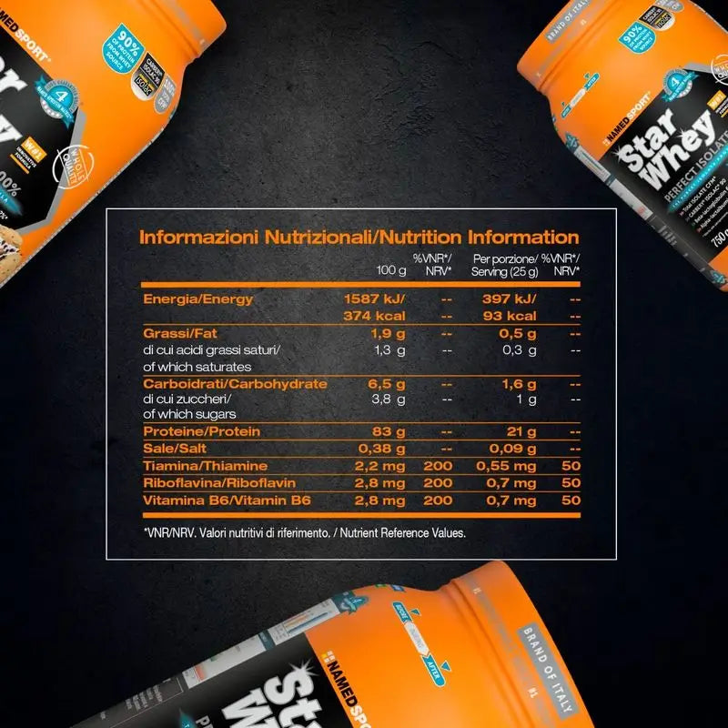 Named Sport Protein Star Whey Isolate Cookies & Cream , 1 barattolo da 750 g