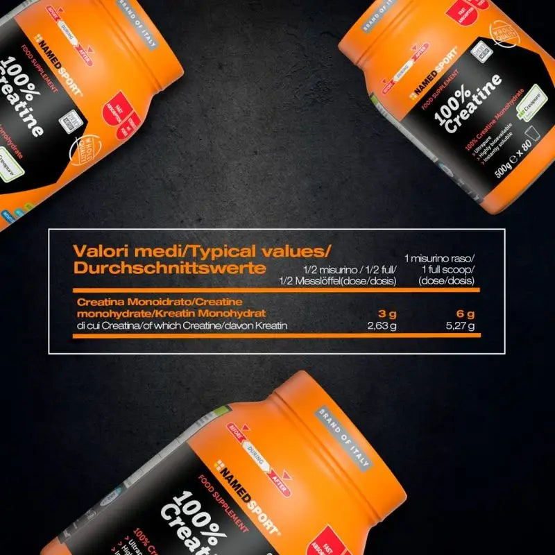 Named Sport Integratore 100% Creatina, 1 barattolo da 500 grammi