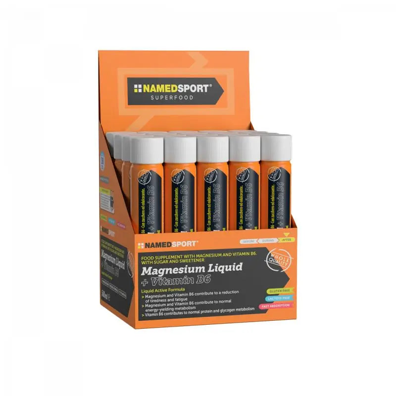 Named Sport Integratore Magnesio liquido+Vitamina B6, 20 fiale da 25 ml