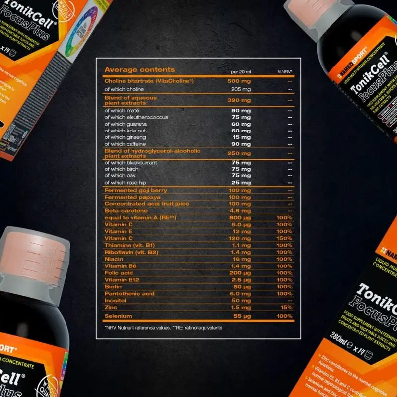 Named Sport Vitamins & Minerals Tonikcell® Focusplus , 1 barattolo da 280 ml