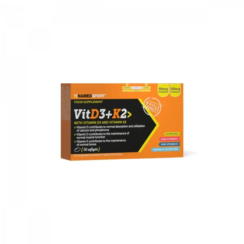 Named Sport Vitamins & Minerals Vitamina D3+K2 , 1 confezione da 30 softgel