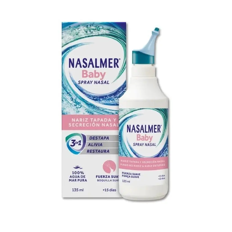Nasalmer Baby, detergente nasale delicato con acqua di mare, 135 Ml Spray