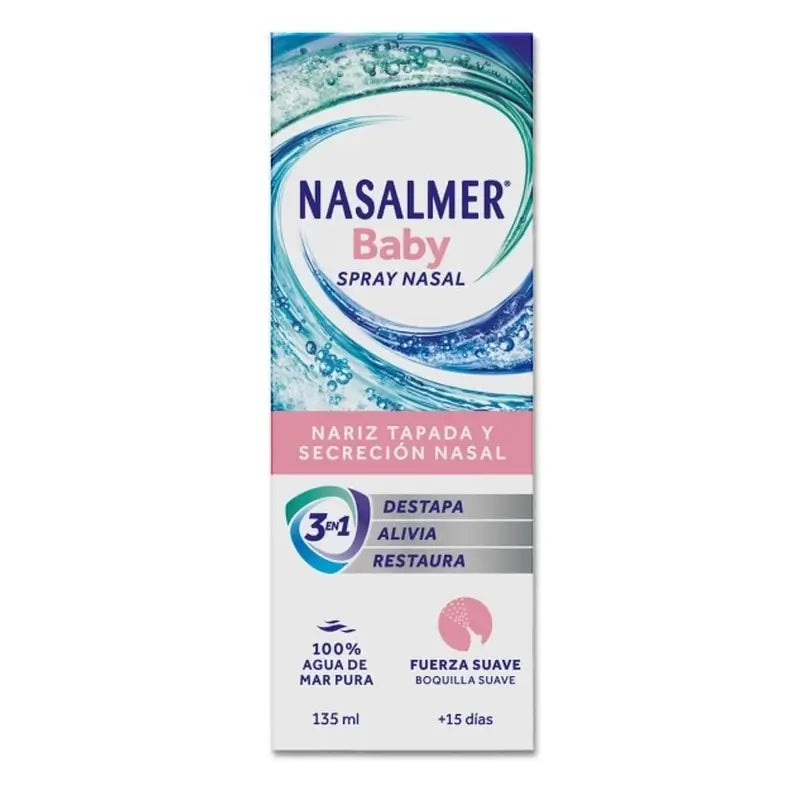Nasalmer Baby, detergente nasale delicato con acqua di mare, 135 Ml Spray