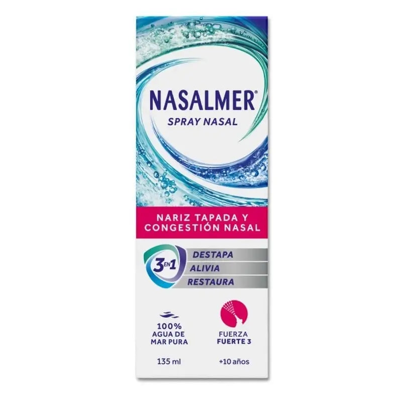 Nasalmer Strong, Decongestione nasale e pulizia profonda, 135 Ml Spray