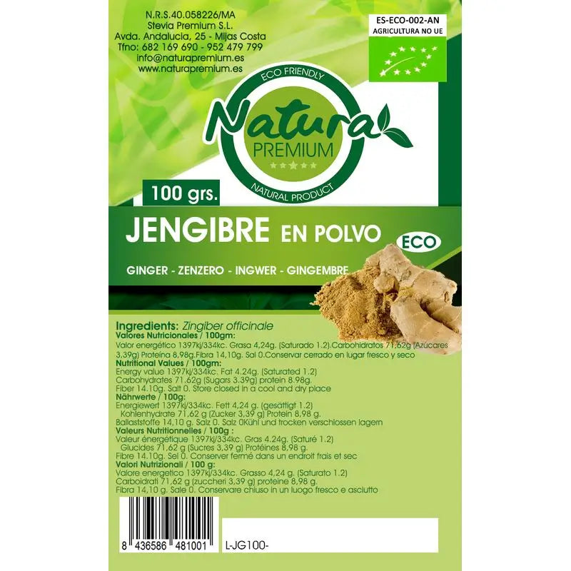 Zenzero in polvere biologico Natura Premium , 500 gr
