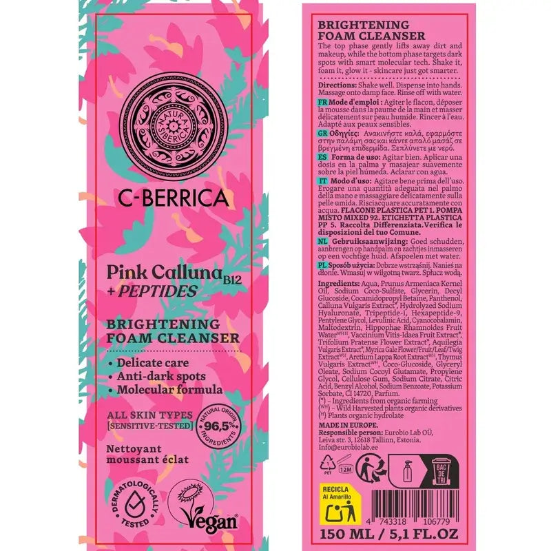 Natura Siberica Schiuma detergente illuminante , 150 ml