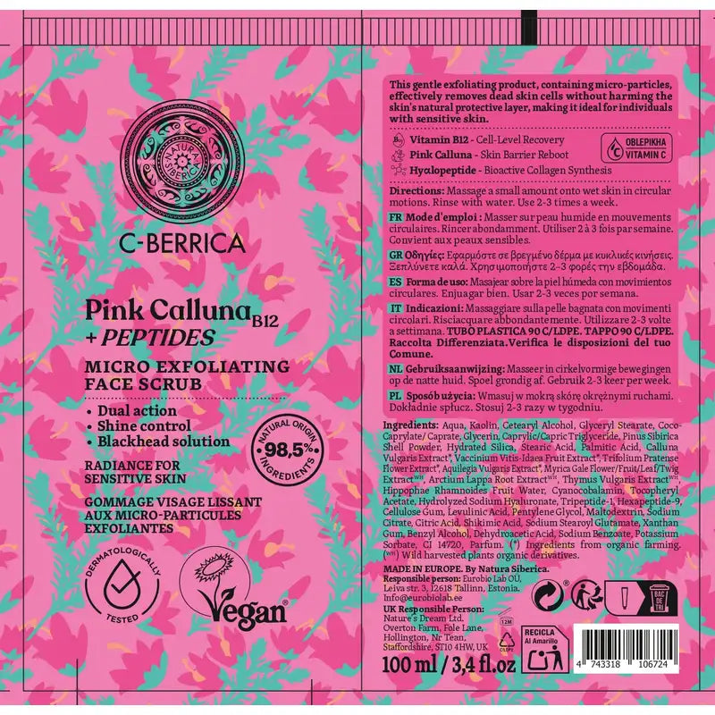 Natura Siberica Scrub viso alle microparticelle, 100 ml