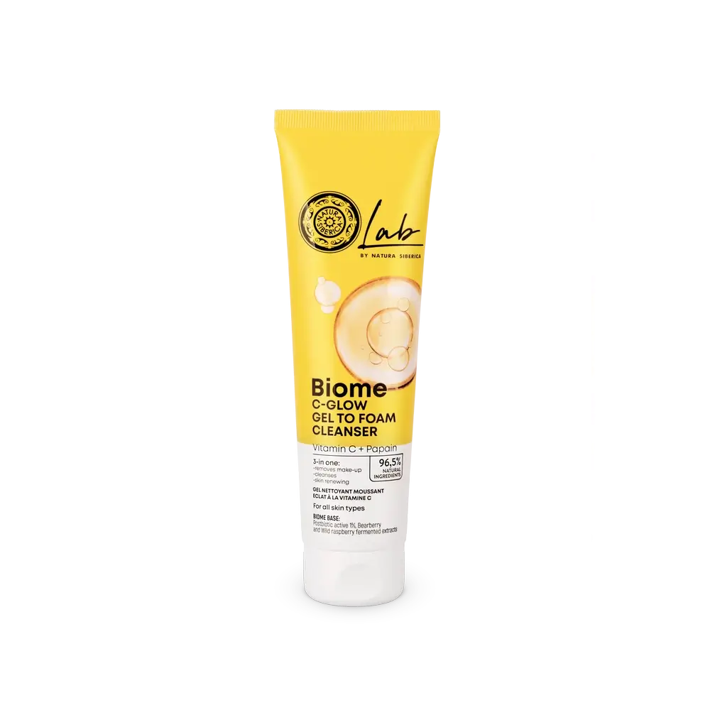 Natura Siberica Gel detergente schiumoso per il viso Cglow, 140 Ml