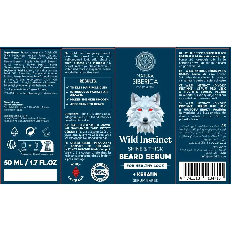 Natura Siberica Men Wild Arctic. Siero per la barba, 50 ml