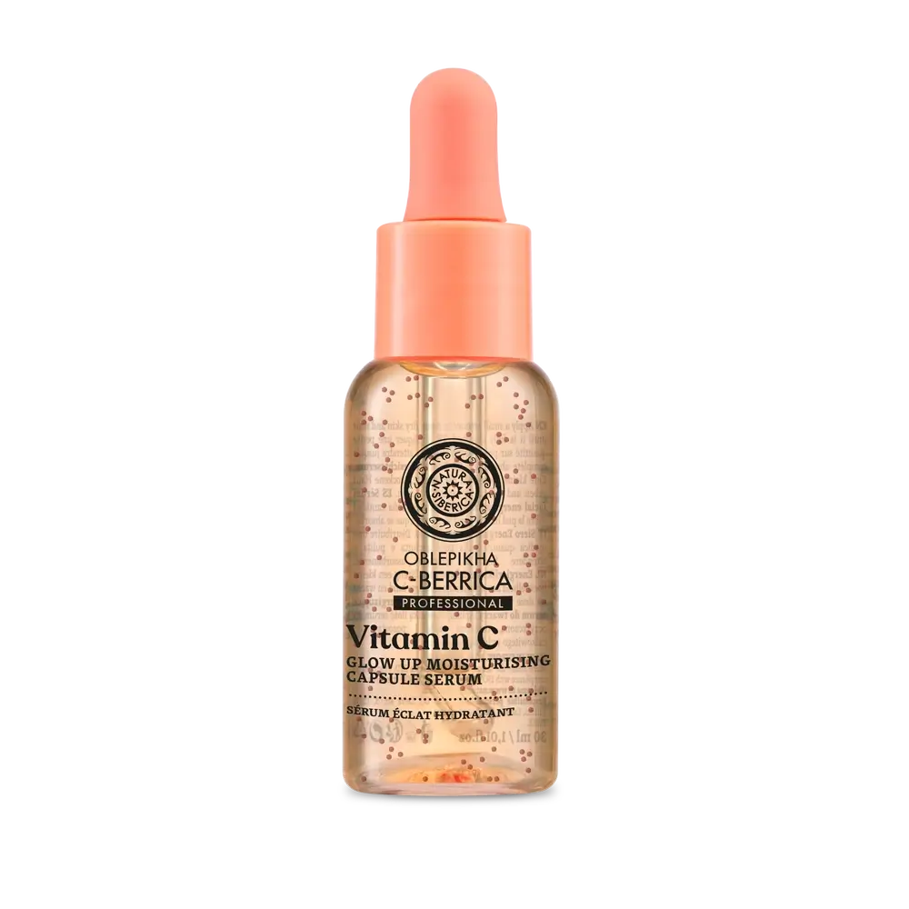 Siero viso idratante Natura Siberica con capsule Glow Up, 30 Ml