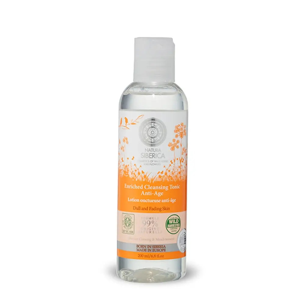 Natura Siberica Tonico detergente arricchito anti-età, per pelli stanche e spente, 200 ml