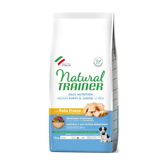 Natural Trainer Canine Puppy Junior Medium 12Kg, cibo per cani