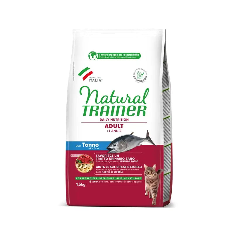 Natural Trainer Feline Adult Tonno 1,5Kg, cibo per gatti