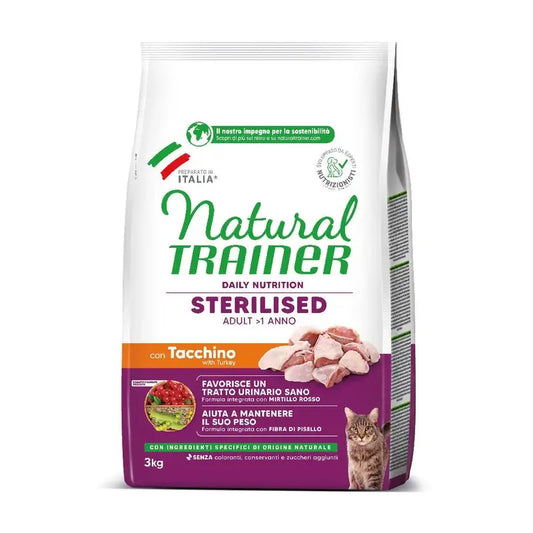 Natural Trainer Feline Adult Sterilised 3Kg, cibo per gatti