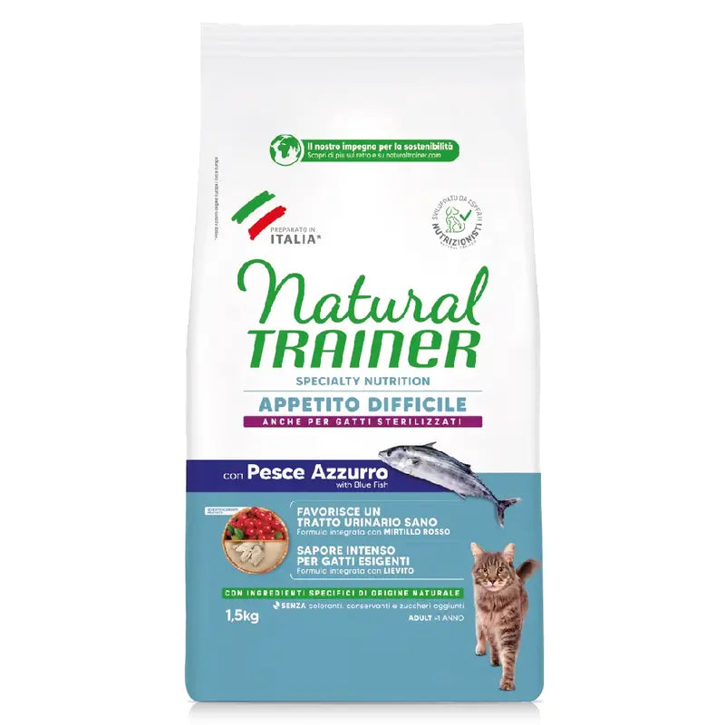 Natural Trainer Mangime per gatti, al pesce, Superpremium, 1,5 kg