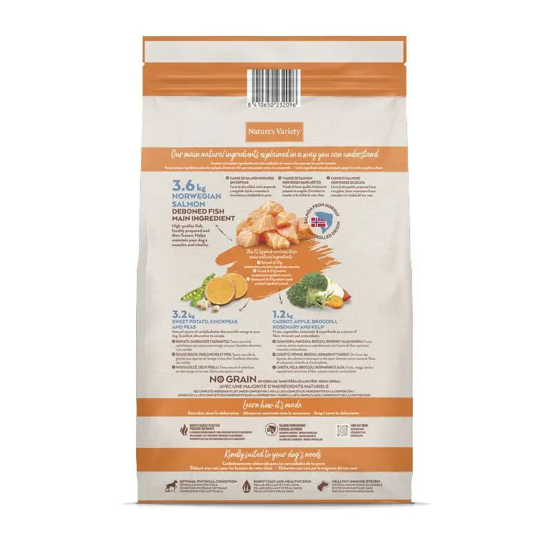 Nature'S Variety Canine Adult Selected Md/Mx Salmon 12Kg, cibo per cani