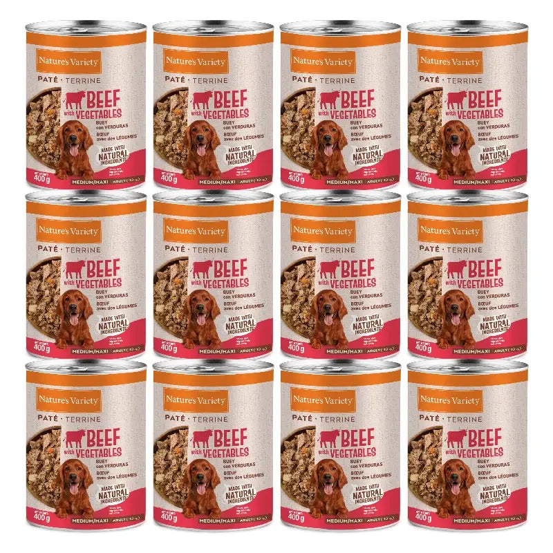 Nature'S Variety Cibo umido per cani, Medium, al manzo, porzioni singole, 12 x 400 g