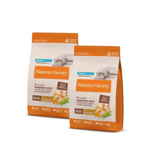 Nature'S Variety Dog Healthy Puppy Medium Pollo, confezione da 2 x 10 kg