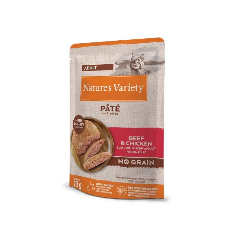 Nature'S Variety Feline Adult Original Pate Beef Chicken, 12 x 70 g, snack per gatti