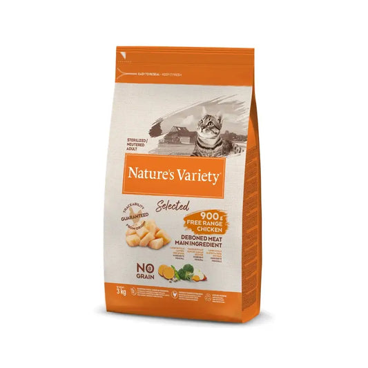 Nature'S Variety Feline Adult Selected Adult Sterilised Chicken 3kg, cibo per gatti