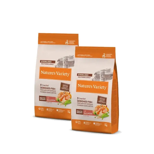 Nature'S Variety Original Feline Adult Sterilizzato al salmone, confezione da 2 x 7 kg, mangime per gatti