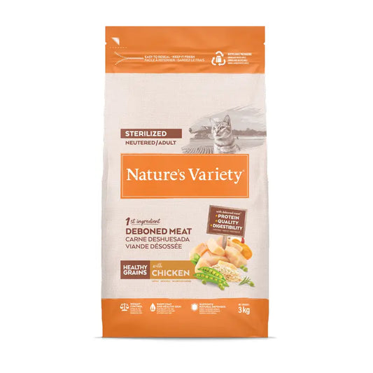 Nature'S Variety Mangime Healthy Grain per gatti sterilizzati, con pollo, naturale, 3 kg
