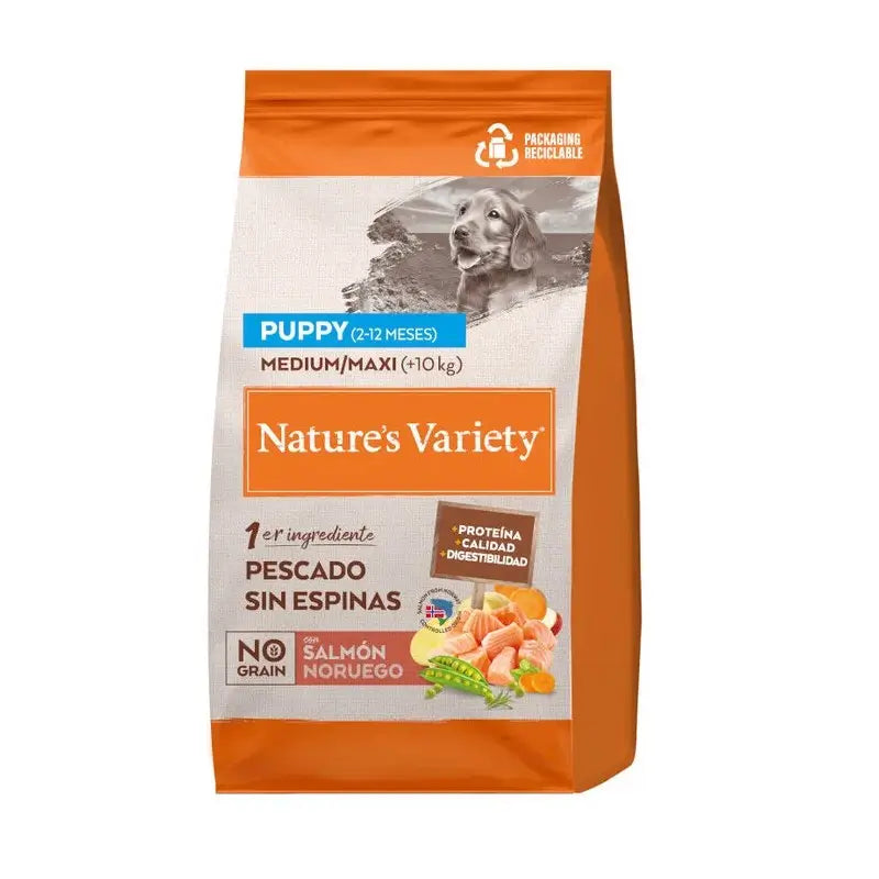 Nature'S Variety Cibo secco Nv Dog No Grain Puppy Med/Max al salmone, 3 kg