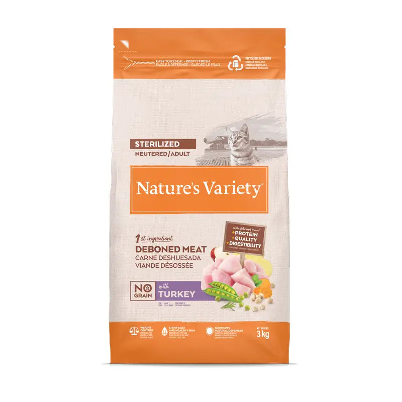 Nature'S Variety Mangime per gatti, al tacchino, naturale, 3 kg