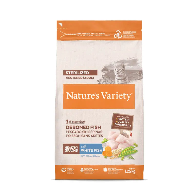 Nature'S Variety Mangime per gatti, con pesce bianco, naturale, 1,25 kg