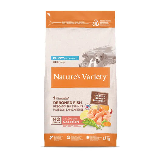 Nature'S Variety Mangime per cani, Mini, con salmone dell'Atlantico, naturale, 1,5 kg