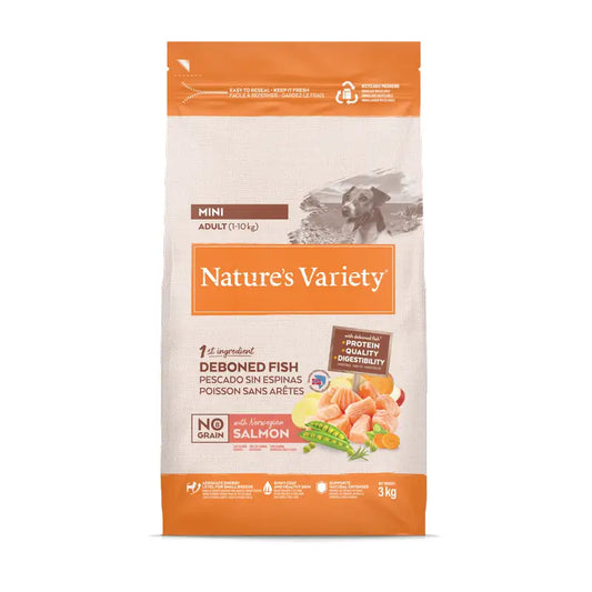 Nature'S Variety Mangime per cani, Mini, al salmone, naturale, 3 kg