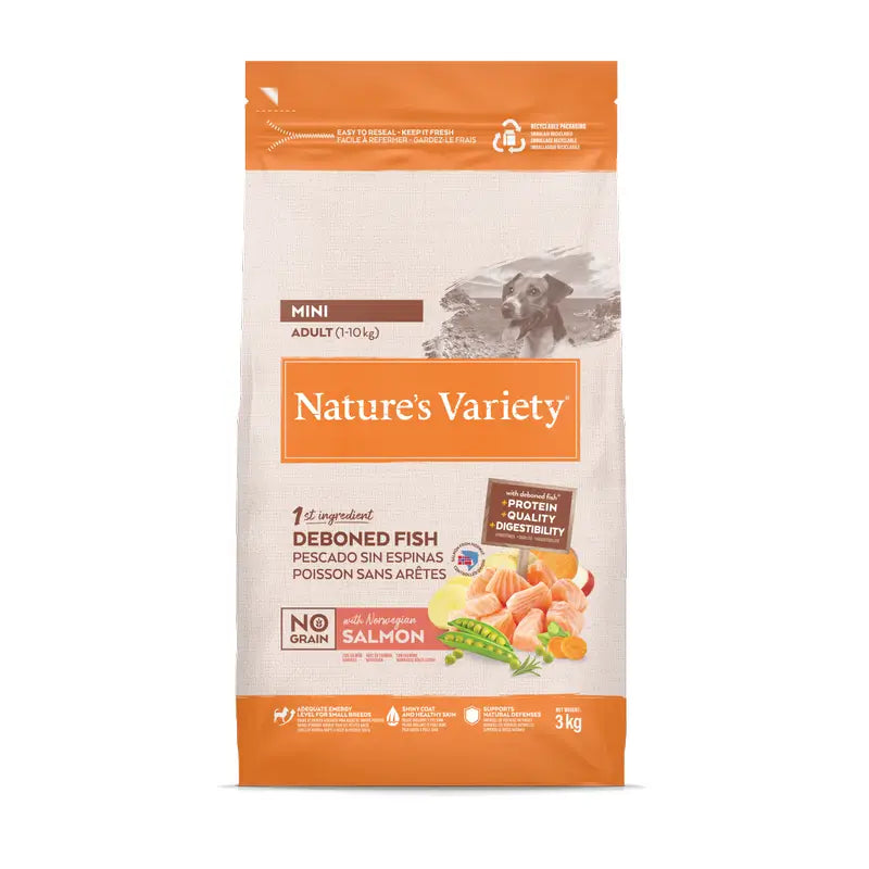 Nature'S Variety Mangime per cani, Mini, al salmone, naturale, 3 kg