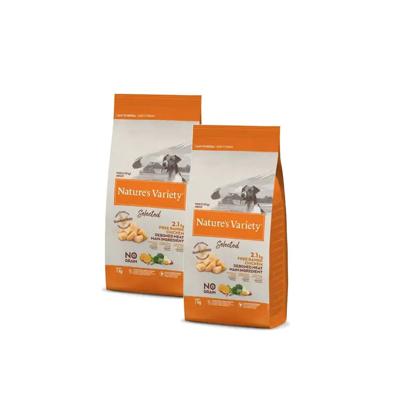 Nature's Variety Selected Adult Mini Pollo Campero Mangime per cani 7 kg, confezione da 2