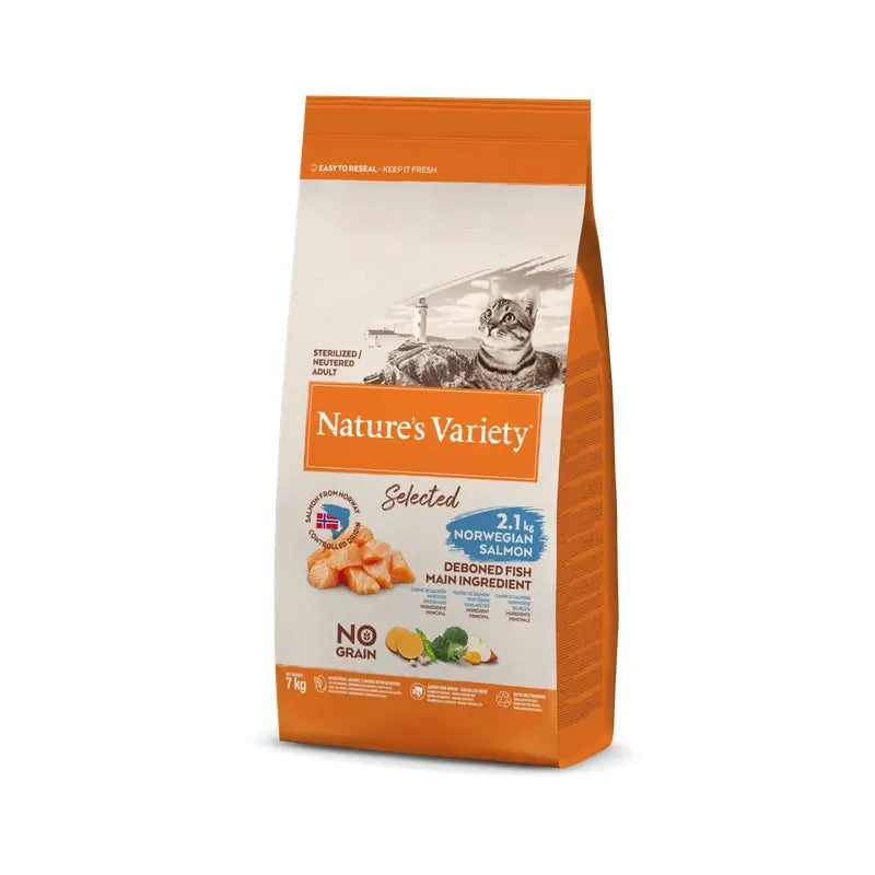 Nature'S Variety Selected Feline Adult Neutered Salmon, 7 kg, cibo per gatti