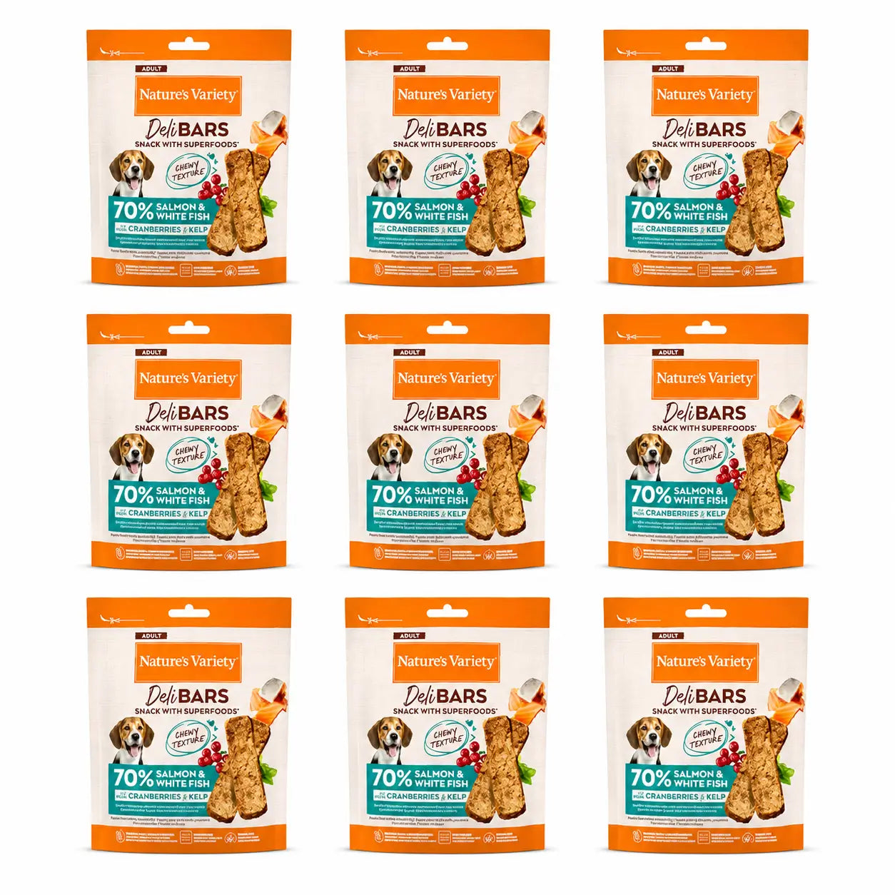 Nature'S Variety Snack Nvd Delibars Spfood Sncks Slmn 0,070 kg, 8 x 70 g