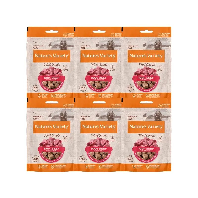Nature'S Variety Toppers liofilizzati per cani, al manzo, naturali, 6 x 50 g