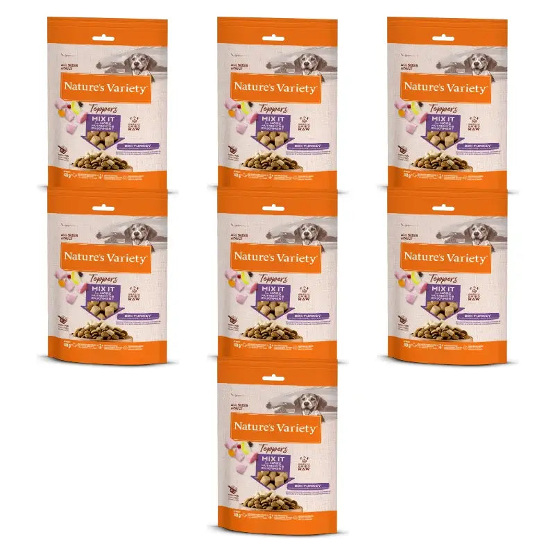 Nature'S Variety Toppers liofilizzati per cani, al tacchino, naturali, 7 x 40 g
