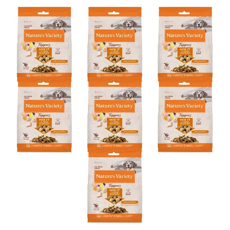 Nature'S Variety Toppers liofilizzati per cani, al pollo, naturali, 7 x 40 g