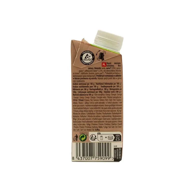 Naturgreen Bevanda al cioccolato e farina d'avena, 200 ml