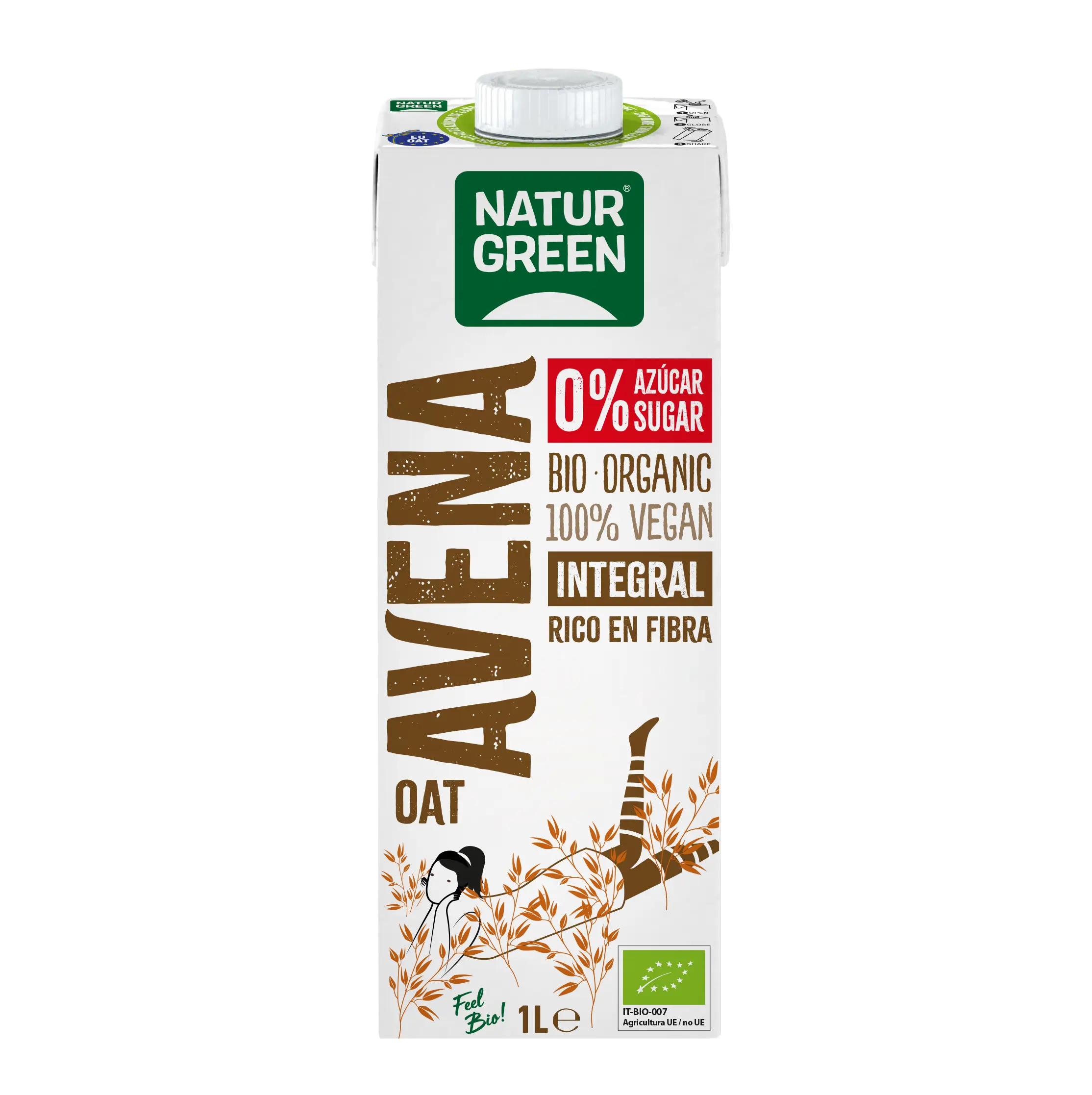 Naturgreen Bevanda vegetale di avena integrale biologica, 1 litro