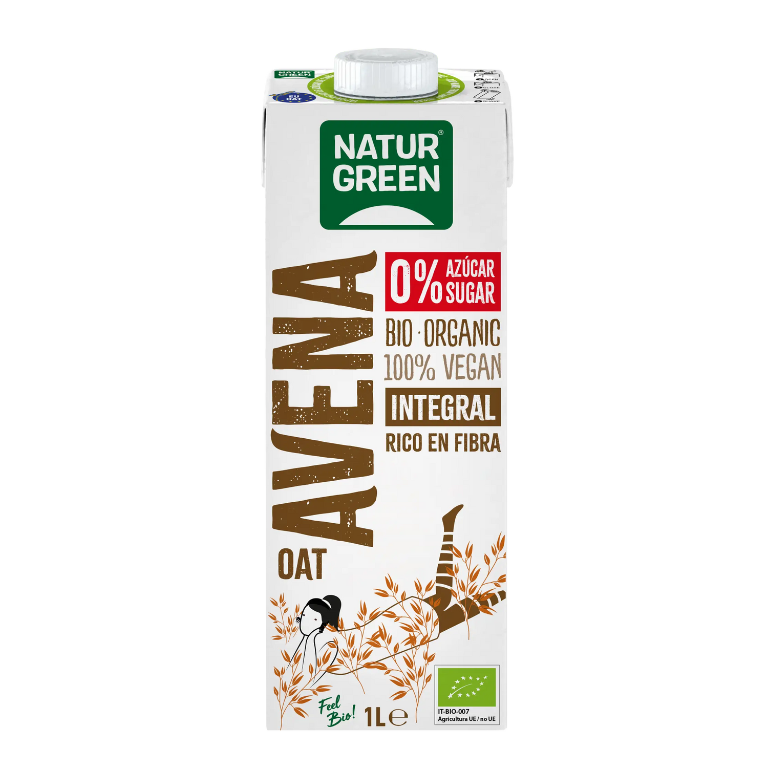 Naturgreen Bevanda vegetale di avena integrale biologica, 1 litro