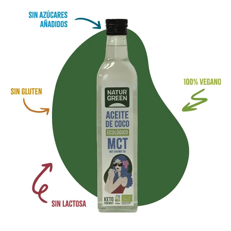Naturgreen Olio di cocco Mct Bio, 500 ml