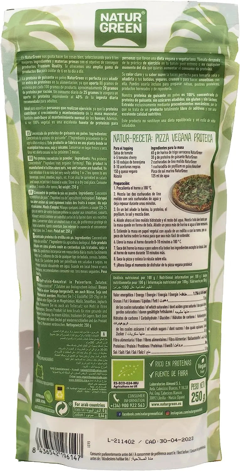 Naturgreen Proteine del pisello Bio, 250 G