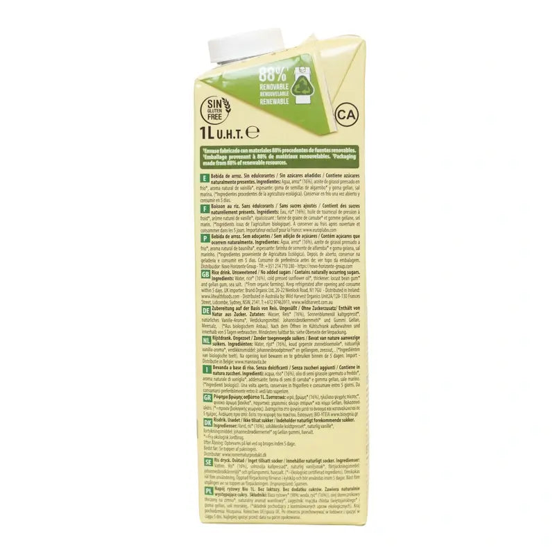 Naturgreen Riso Senza Zuccheri Aggiunti Bio 1L, 1 l