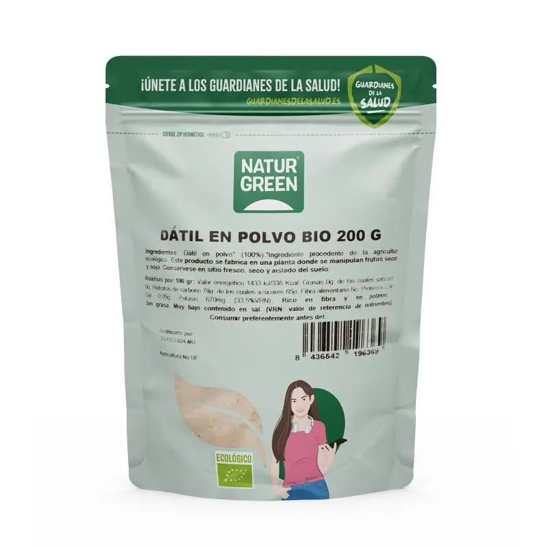 Farina di datteri biologica Naturgreen, 200 g